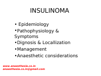 INSULINOMA Anesthetic consideration.ppt